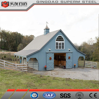 Kits de construction préfabriqués en métal abri pour bétail structure en acier cadre en acier léger écurie pour chevaux grange à chevaux