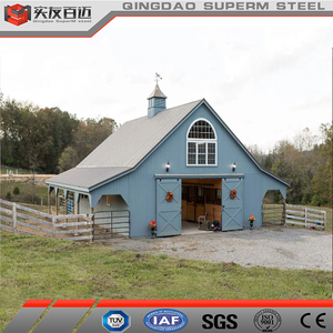 โครงเหล็กเบาโรงม้าที่มั่นคงของม้าโครงเหล็กสำเร็จรูป - Product Image 2