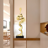 Sculpture abstraite de luxe Fengshui en résine pour la décoration de la maison et de l'hôtel, sculpture abstraite en résine pour le hall, le bureau et la décoration intérieure