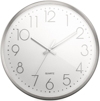 Horloge murale suspendue en aluminium blanc de 12 pouces avec chiffres 3D en métal, style nordique, mouvement à quartz, pour salon scandinave, galerie d'art lumineuse