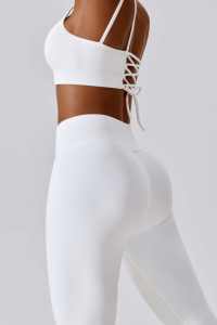 Pantalon de Yoga Bootleg décontracté pour femmes V Crossover <span class=keywords><strong>taille</strong></span> haute Flare contrôle du ventre Scrunch fesses levage entraînement large bas actifs - Product Image 3