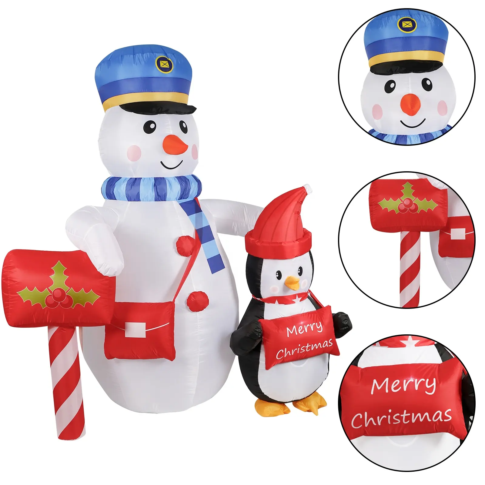 Ourwarm 5ft 8ft 6ft Christmas Inflatable Custom Snowman Ornament Outdoor Yard Decoration