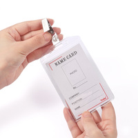 Protecteur de carte vertical étanche Foska avec clips porte-badge en métal et sangles en PVC pour cartes de proximité RFID et cartes de crédit