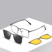 Nouveauté 2026 – Lunettes de soleil magnétiques 3-en-1 pour hommes avec clip, verres polarisés TAC, anti-lumière bleue et vision nocturne 7012-4