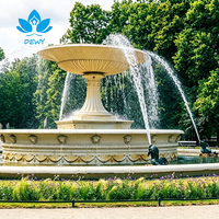 Fontaine de jardin extérieure en pierre classique haut de gamme, cascade en marbre avec sculpture de cheval en bronze pour projet de décoration de parc et de jardin