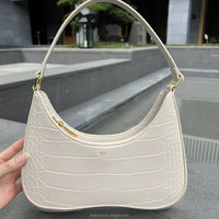 Approvisionnement stable : Sacs à bandoulière pour femme en similicuir gaufré crocodile, style vintage japonais, tendance et polyvalent, avec fermeture éclair