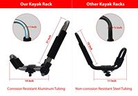 Chargeuse de galerie de toit de kayak en acier allié pliable réglable détachable et PE pour toit de voiture Capacité de 150lb Surf et dérive