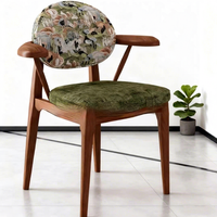 Chaise de salle à manger moderne minimaliste en bois massif, dossier en frêne blanc nordique, fauteuil de style mi-siècle, revêtement en tissu, non pliable