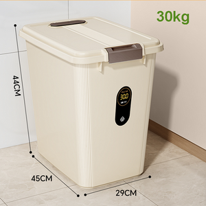 15kg 30kg de qualité <span class=keywords><strong>alimentaire</strong></span> PP boîte à riz en plastique ménage anti-insectes étanche à l'humidité scellé cuisine farine boîte de stockage - Product Image 6