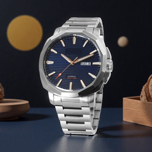 Reloj Mecánico Automático con Esfera Azul 10ATM, Acero Inoxidable 316L, Logotipo Personalizado, Reloj de Negocios para Hombre - Product Image 4