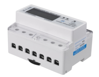 Compteur d'énergie intelligent triphasé 380V à quatre fils 7P avec relais, lecture et contrôle à distance par WIFI, montage sur rail DIN, compatible avec l'application