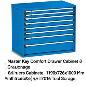 Fami Master Key Comfort <b>Drawer</b> Cabinet 8 <b>Drawers</b> 1190x726x1000 Mm Anthracite Grey Ral7016 <b>Tool</b> Storage - Product Image 2