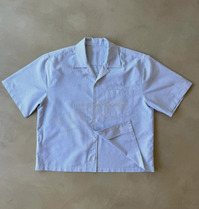T-Shirt personalizzata <span class=keywords><strong>con</strong></span> bottone e borchie <span class=keywords><strong>con</strong></span> ricamo stampato a righe a maniche lunghe Oversize T-Shirt da uomo - Product Image 3