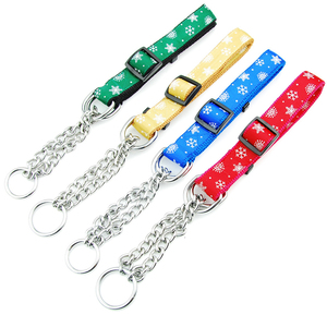 핫세일 마틴게일 개 목줄 조절 가능한 단색 P-초크 체인 애완견 훈련용 목줄 도매 - Product Image 6