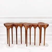 Table d'entrée Degas vintage en bois massif de frêne, style Wabi-Sabi, avec assemblage à mortaise et tenon, mobilier de maison de forme spéciale pour entrée étroite
