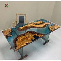TT Offre Spéciale européenne OEM & ODM personnalisé luxe en bois résine époxy océan mer acrylique villa maison hôtel bureau bureau table de direction