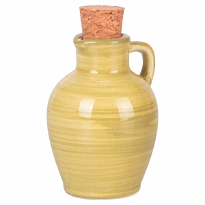 Bocal à huile MASSERIA en forme d'amphore cylindrique avec couvercle 500ml, incassable, résistant aux fuites, en céramique et en liège - Product Image 3