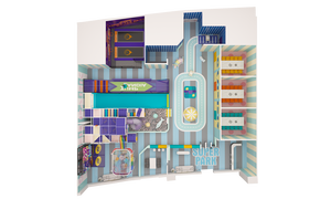 Bettaplay colorido equipo de patio interior pequeño castillo nocturno para niños con Red arcoíris y tranpolina a la venta - Product Image 5