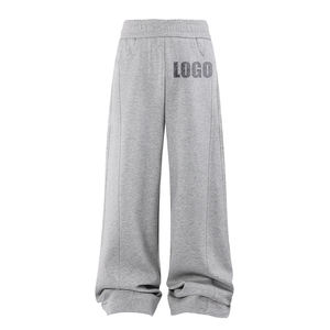 Custom Logo Men's <b>Baggy</b> <b>Joggers</b> Basics Casual Solid Color Scimitar Pants with Draw String and Pocket Designs Wide Leg Sweatpants - Product Image 3