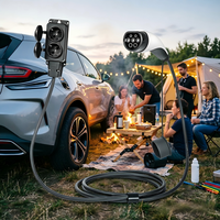 Câble de décharge véhicule-à-charge - Longueur 5 m, sortie 220 V 16 A, compatible avec BYD/Tesla/MG, conception à double prise