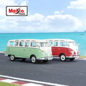 Modèle de <span class=keywords><strong>bus</strong></span> VW <span class=keywords><strong>SAMBA</strong></span> en alliage moulé sous pression 1:24 avec son et lumière, portes ouvrables, véhicule décoratif en métal, jouet pour garçon - Product Image 5