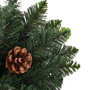W2B VidaXL grande albero di natale in PVC verde 180 cm alta qualità Pre-illuminata intarsi decorativi artificiali con supporto incernierato - Product Image 3