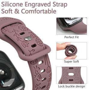 <span class=keywords><strong>Correa</strong></span> de reloj de silicona suave para <span class=keywords><strong>Apple</strong></span> <span class=keywords><strong>Watch</strong></span> 10 Band Diseño de grabado a prueba de agua para <span class=keywords><strong>Apple</strong></span> <span class=keywords><strong>Watch</strong></span> Band OEM ODM Buen <span class=keywords><strong>precio</strong></span> - Product Image 2