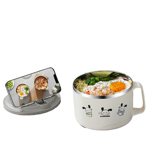 ชามเด็กยี่ห้อ Yuedisi ผลิตจากสแตนเลส 304 แบบใช้แล้วทิ้ง เป็นมิตรกับสิ่งแวดล้อม กล่องอาหารกลางวันแบบเบนโตะ ชามบะหมี่กึ่งสำเร็จรูปสำหรับเด็ก  สามารถปรับแต่งได้ - Product Image 2
