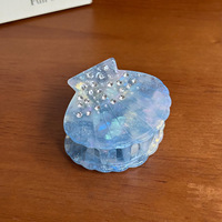CHUJIAN Nouvelles pinces à cheveux en acétate en forme de coquille, pinces requin à strass, barrettes scintillantes pour demi-queue de cheveux pour femmes et filles