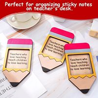 Boîte de rangement de bureau en forme de crayon en bois créatif avec bloc-notes