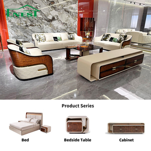 Mobile TV di Lusso <span class=keywords><strong>in</strong></span> Vera Pelle e Legno per <span class=keywords><strong>Soggiorno</strong></span> con Luci a LED, Set di Arredi su Misura di Alta Gamma per Villa, Design Esclusivo per Tutta la Casa - Product Image 1