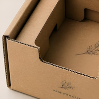 Boîte d'expédition personnalisée en carton kraft pour pot de bougie avec insert découpé, emballage ondulé