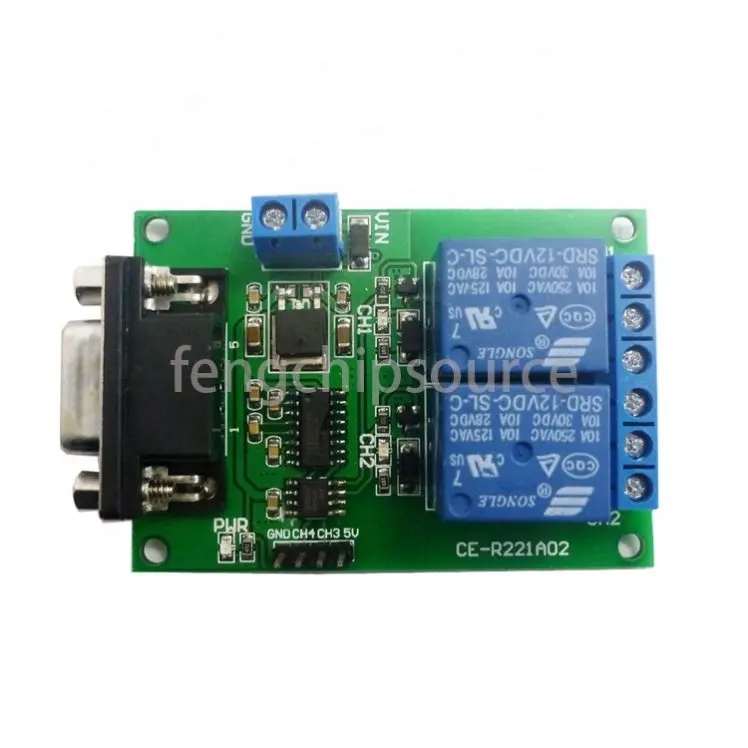 Sakelar remote control antarmuka DB9 protokol UART relay RS232 port Seri 2 arah otomatisasi rumah pintar