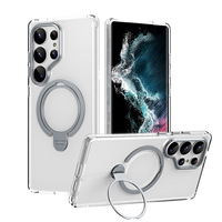Étui de protection magnétique 360° en métal avec support pour téléphone portable Samsung S25 Plus S24 Ultra 2025