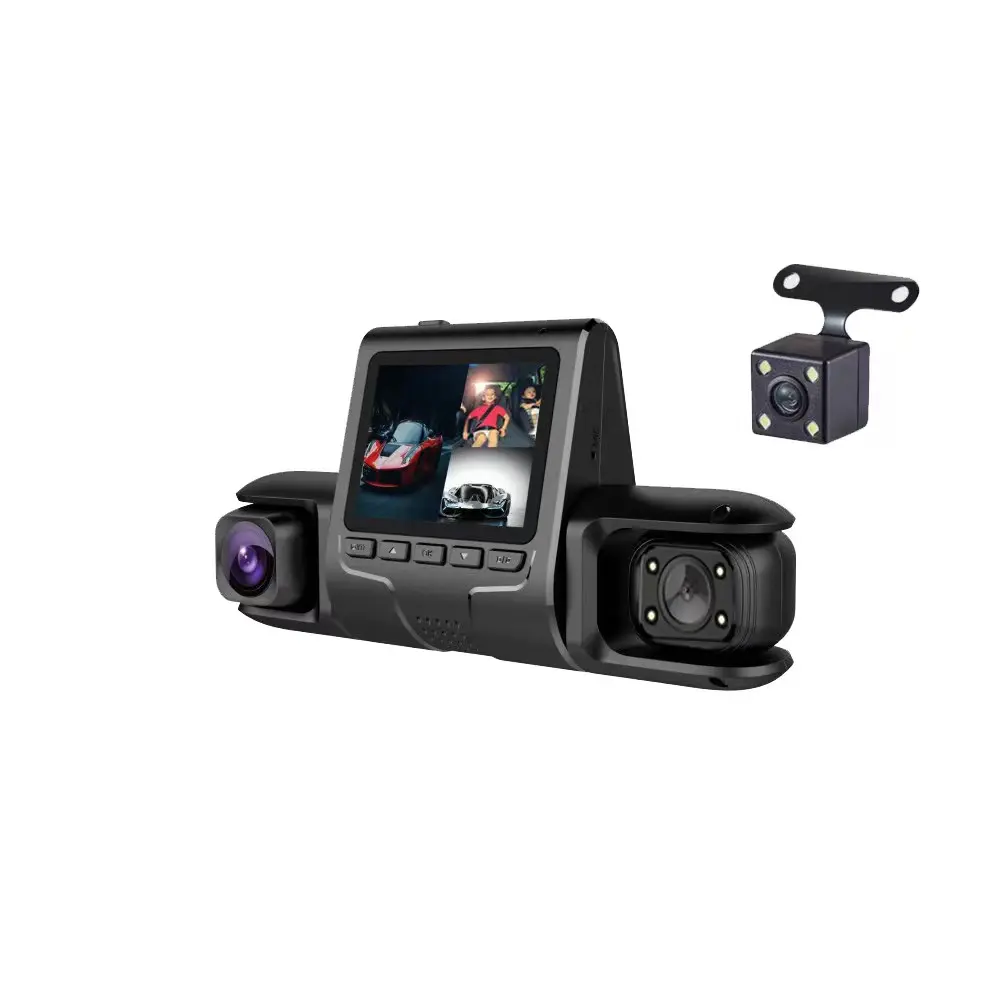 שלוש ערוץ 1080p מחזור הקלטת תנועה מצלמת וידאו מקליט מכונית וידאו עם wifi ו-g-חיישן