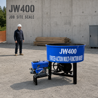 Bétonnière à cuve plate verticale de 400 L, modèle JW400, à moteur diesel