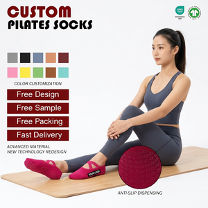 High Quality Anti-Slip Silicone <strong>Gym</strong> <strong>Socks</strong> <strong>for</strong> Women High No Show Non-Slip Yoga Pilates Running Cycling Crew Breathable Cuff ODM - Product Image 2