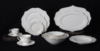 Service d'assiettes en porcelaine fine de haute qualité, 10,5''/8,5''/6,5'', pour les réceptions - Assiettes chinoises blanches