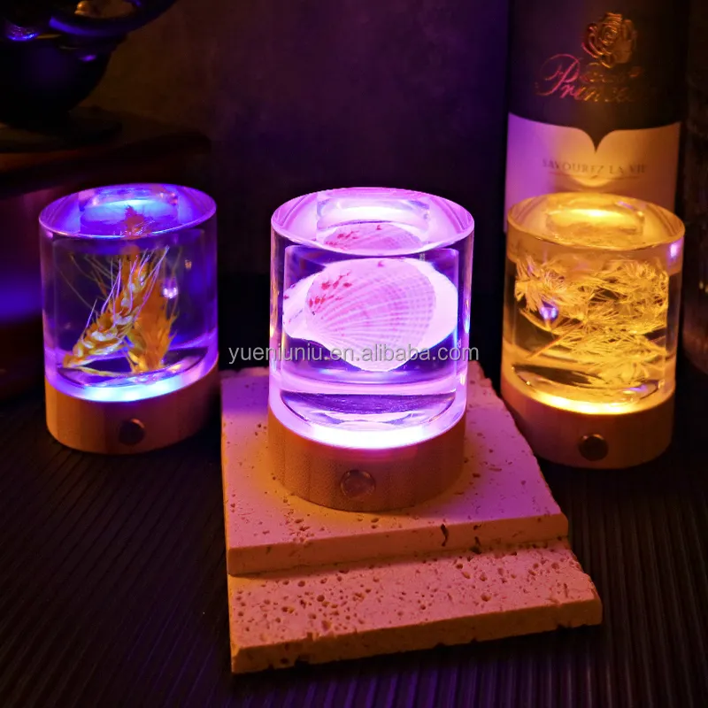 나무베이스 16 색 야간 조명베이스 지울 수있는 글쓰기 보드 창조적 인 야간 조명 DIY 램프 RGB Led 기본 메시지 아크릴 3D