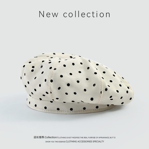 Boina Redonda con Puntos Estilo Retro Francés, Versátil, Dulce y Linda, Tipo Nube, para el Principio de Primavera, Estilo Casual Japonés - Product Image 6