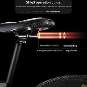 Feux <span class=keywords><strong>de</strong></span> vélo solaires TOSUOD pour la conduite <span class=keywords><strong>de</strong></span> nuit sur route et VTT – Phare avant et feu arrière haute luminosité – Équipement cycliste - Product Image 3