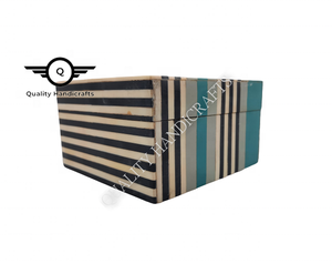 Best Quality Handicrafts India Wood Epoxy Resin Multi Color Custom Logo Rectangular 10X10X7.5 CM EPCH Certified Jewelry <b>Box</b> Gift - Product Image 4