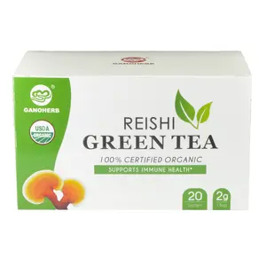 Free Sample OEM Wholesale 100% Organic reishi Mushroom lingzhi Extract Green Tea Bag Ganoderma Tea