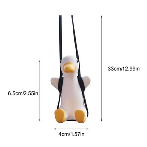 Swing Duck <b>Car</b> Pendant White Plaster <b>Decorative</b> Ornament For Rearview Mirror - Product Image 4