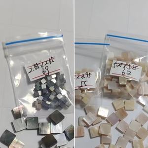 Fogli di <span class=keywords><strong>Madreperla</strong></span> Bianca a Forma Quadrata Piatta Doppia 6-40mm all'Ingrosso per Creazione di Gioielli - Product Image 4