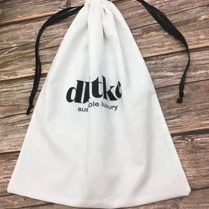 Bolsa de poeira reciclada branca com aba para bolsa de algodão para sapatos