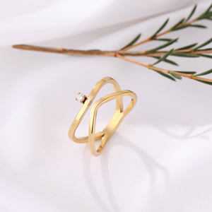 เครื่องประดับสุดหรูสำหรับผู้หญิงแหวนปรับได้ทำจากสแตนเลสสตีลชุบทองสำหรับผู้หญิง - Product Image 3