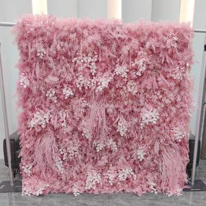 Wide Compatibility <b>Artificial</b> Floral Wall Panel 3D Wedding Event Stage Holiday Backdrop Decor - Product Image 4
