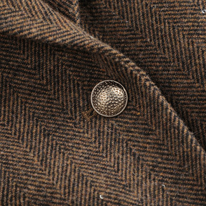 Brown Wool Blazer For Women Slim Fit Full Sleeve Suit Collar Warm Coat Houndstooth Pattern Spring Winter 2025 Petite Size - Product Image 4