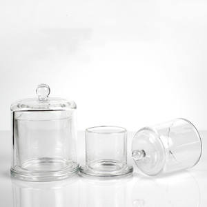 Portavelas de escritorio con forma de campana transparente de cristal transparente vacío de lujo, tarro de vela perfumado con cubierta para decoración, vela Diy - Product Image 2